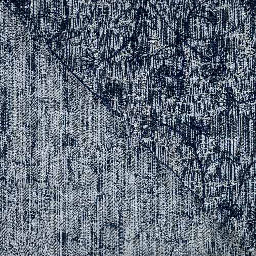 Denim Jacquard - Broderi Blomster