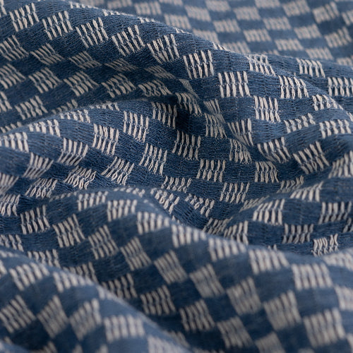 Denim Jacquard - Ruter, Blå
