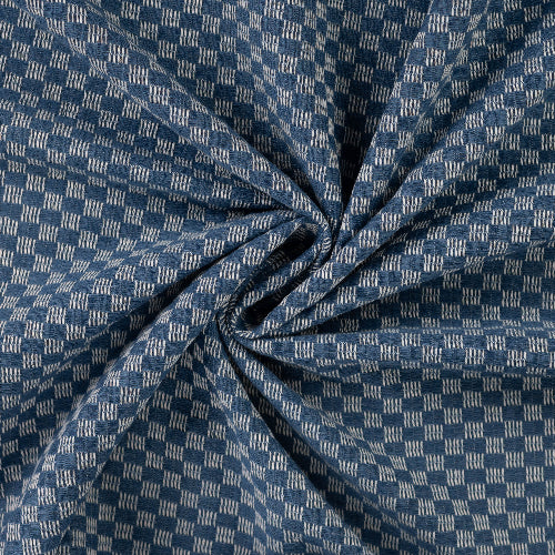 Denim Jacquard - Ruter, Blå