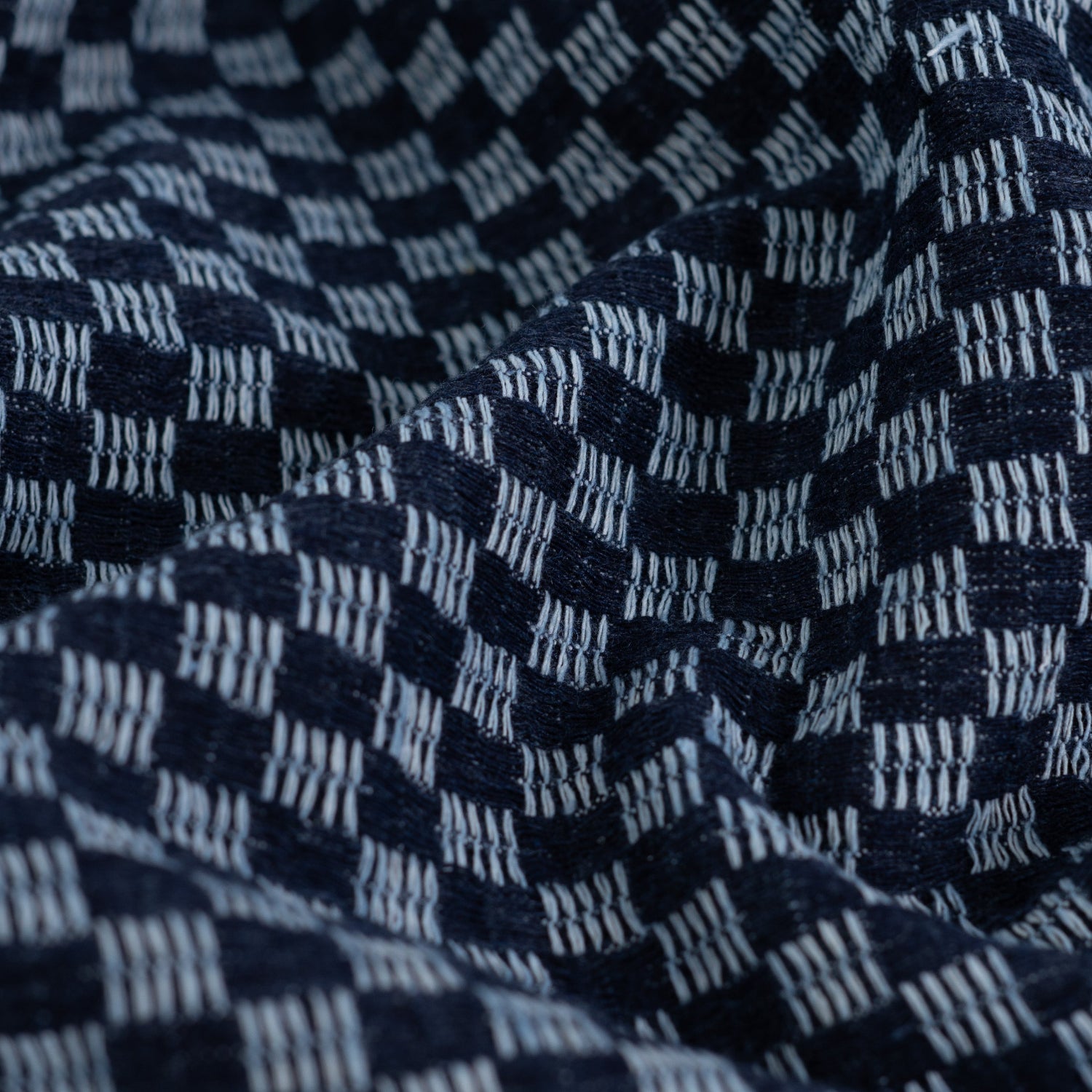 Denim Jacquard - Ruter, Mørk Blå