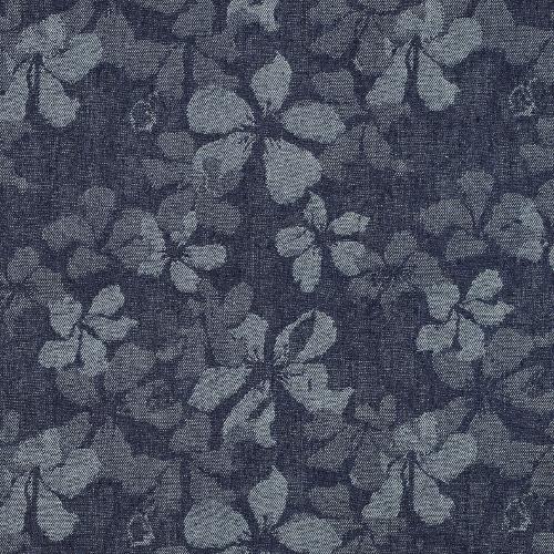 Denim Jacquard blomster indigo blå