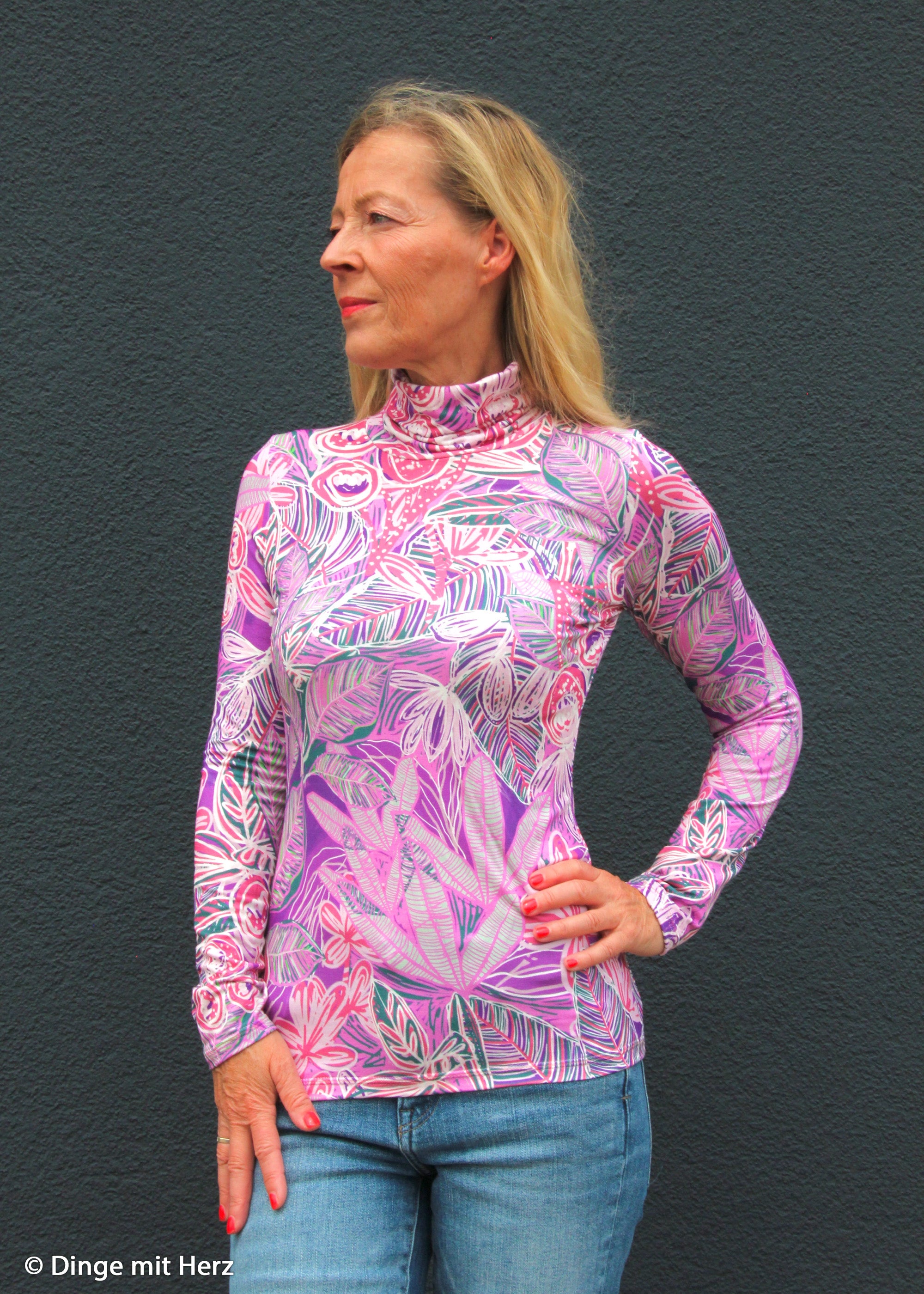 Viskose Jersey - Sicily Blomster Lys Lilla