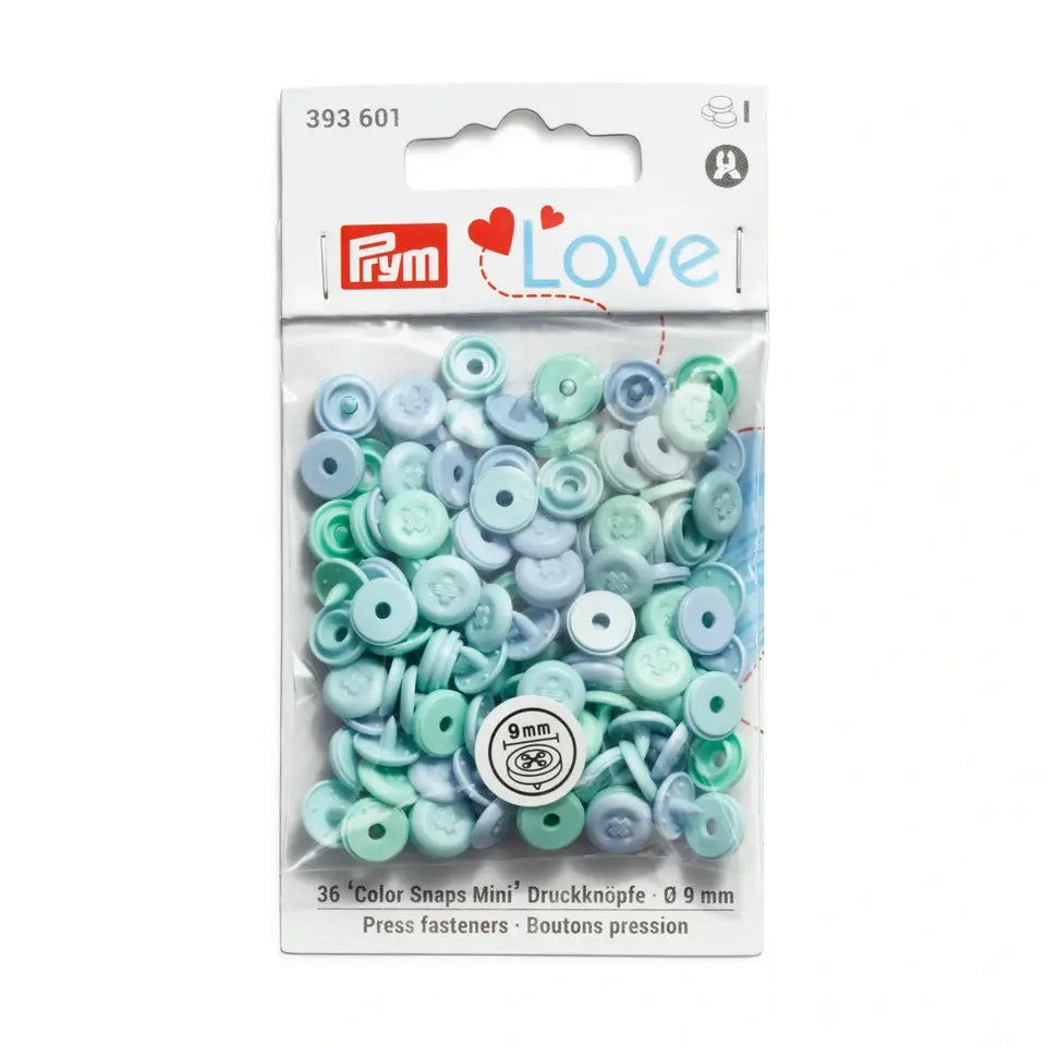 Prym Love – Trykknapper Snaps 9mm Mini, Mint Mix