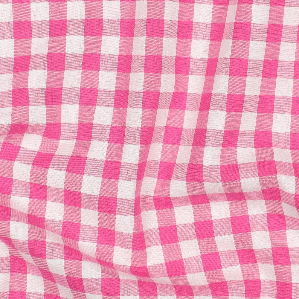 Fast Bomull - Gingham Lillemartine, Fuksia