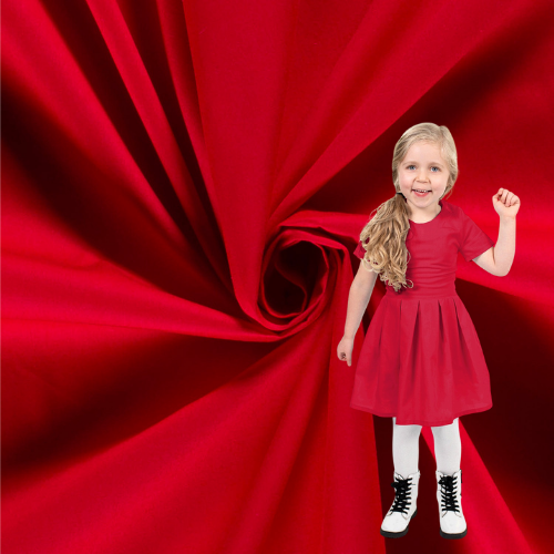 Fast Bomullspoplin, Rød