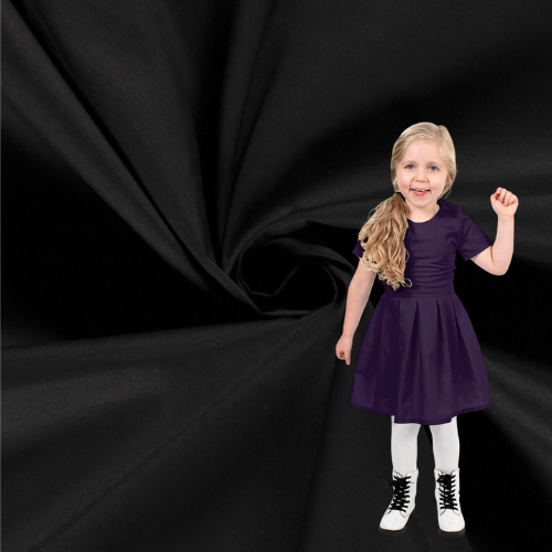 Fast Bomullspoplin, Svart