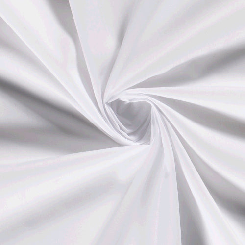 Fast Poplin i bomullsblanding, Hvit