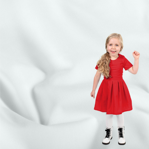 Fast Poplin i bomullsblanding, Offwhite