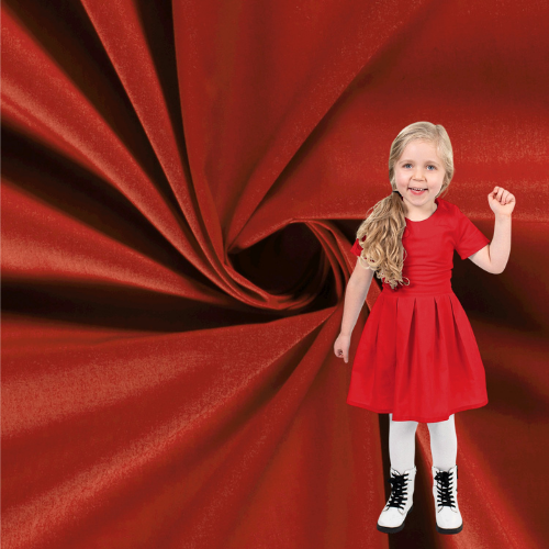 Fast Poplin i bomullsblanding, Rød