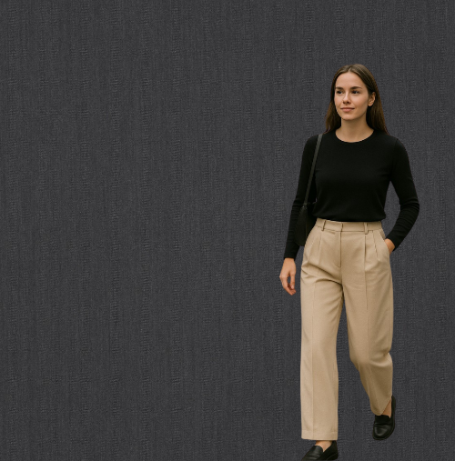 Gabardine - Melert Grå