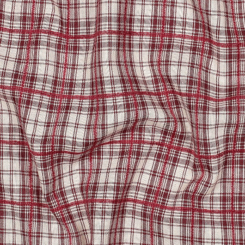 Garn Farget Fast bomull - Rutete Burgunder
