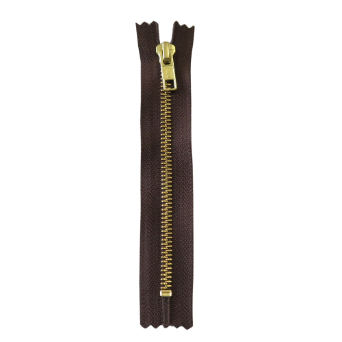 Glidelås 18cm (6mm), Brun