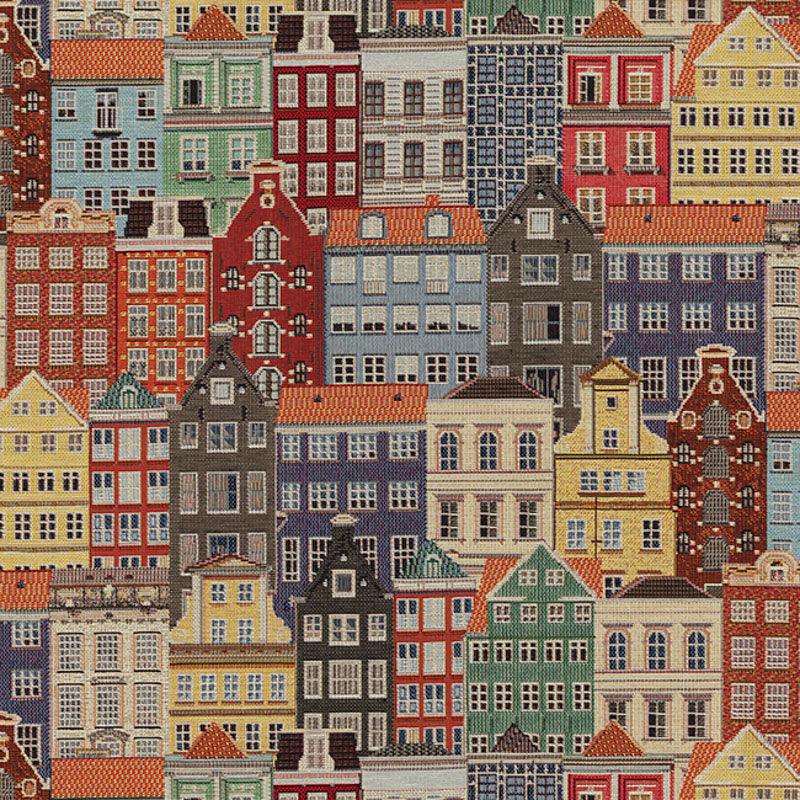 Gobelin - by hus i nydelige farger.