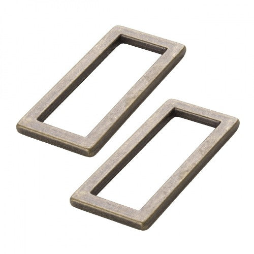 By annie Rectangle Ring Flat 1-1/2in Antikk Brass