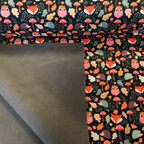 Softshell - Fiete Rosa Ugler og Rev Petrol, fleece på baksiden