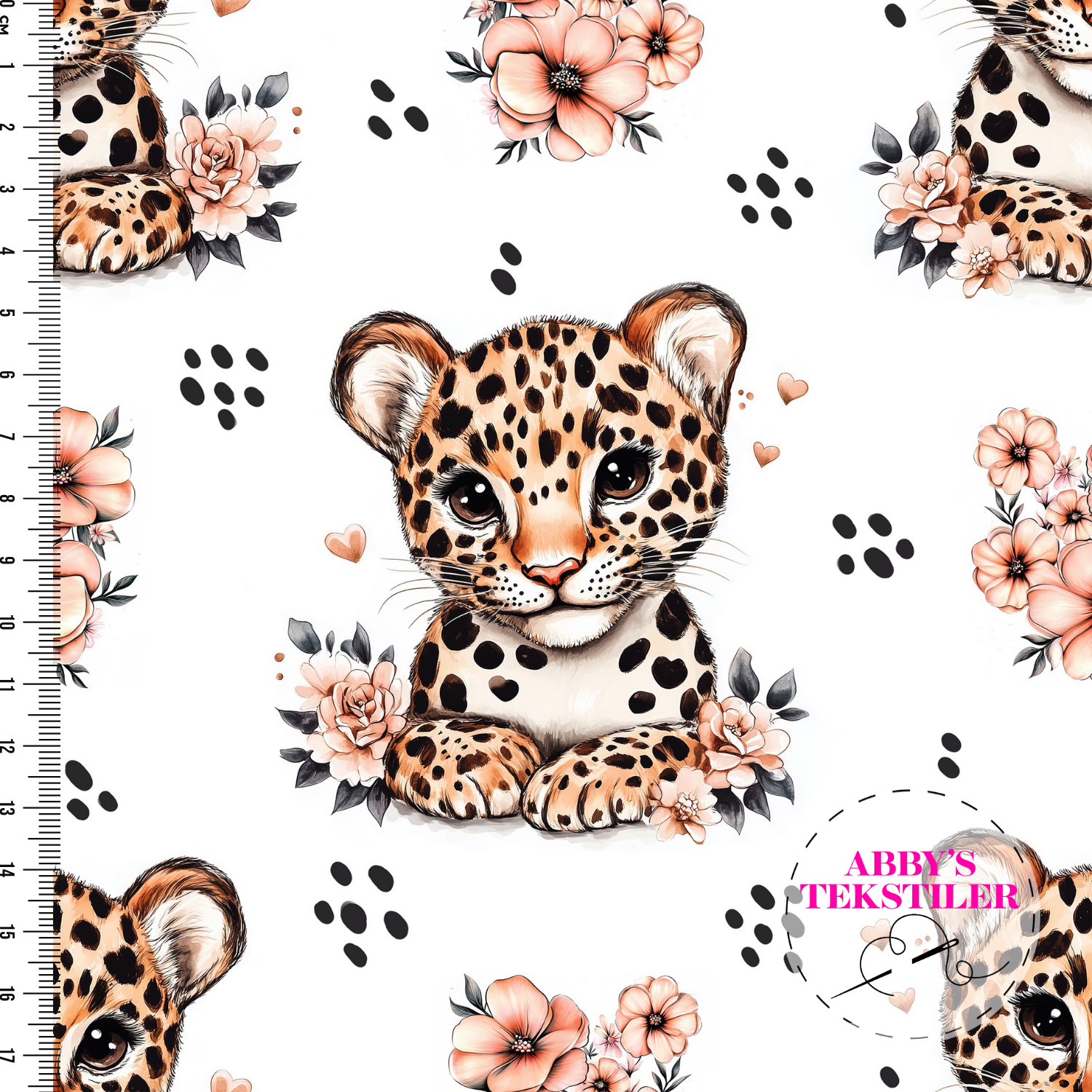 Jersey - Blomster og Leopard