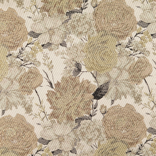 Jacquard / Brokade - Blomster, Beige