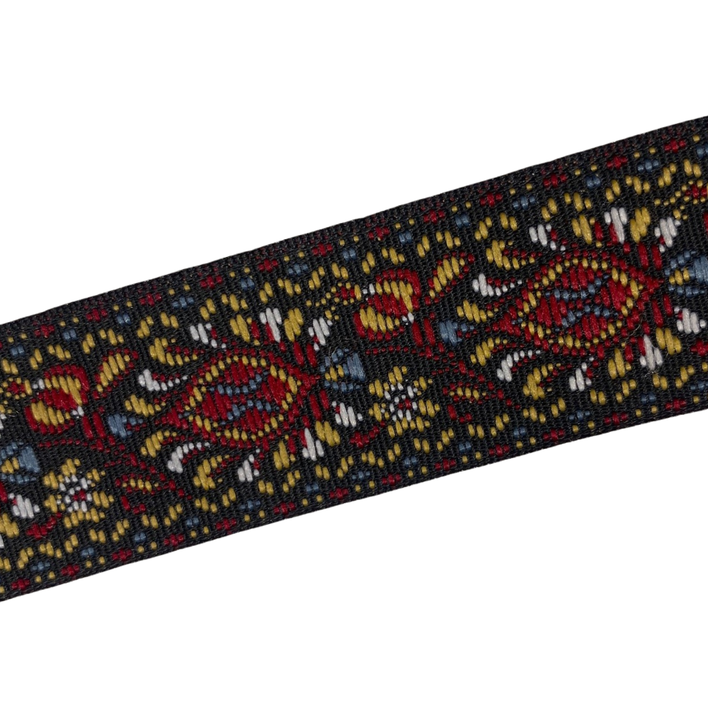 Jacquardbånd, Brun grønn 2cm