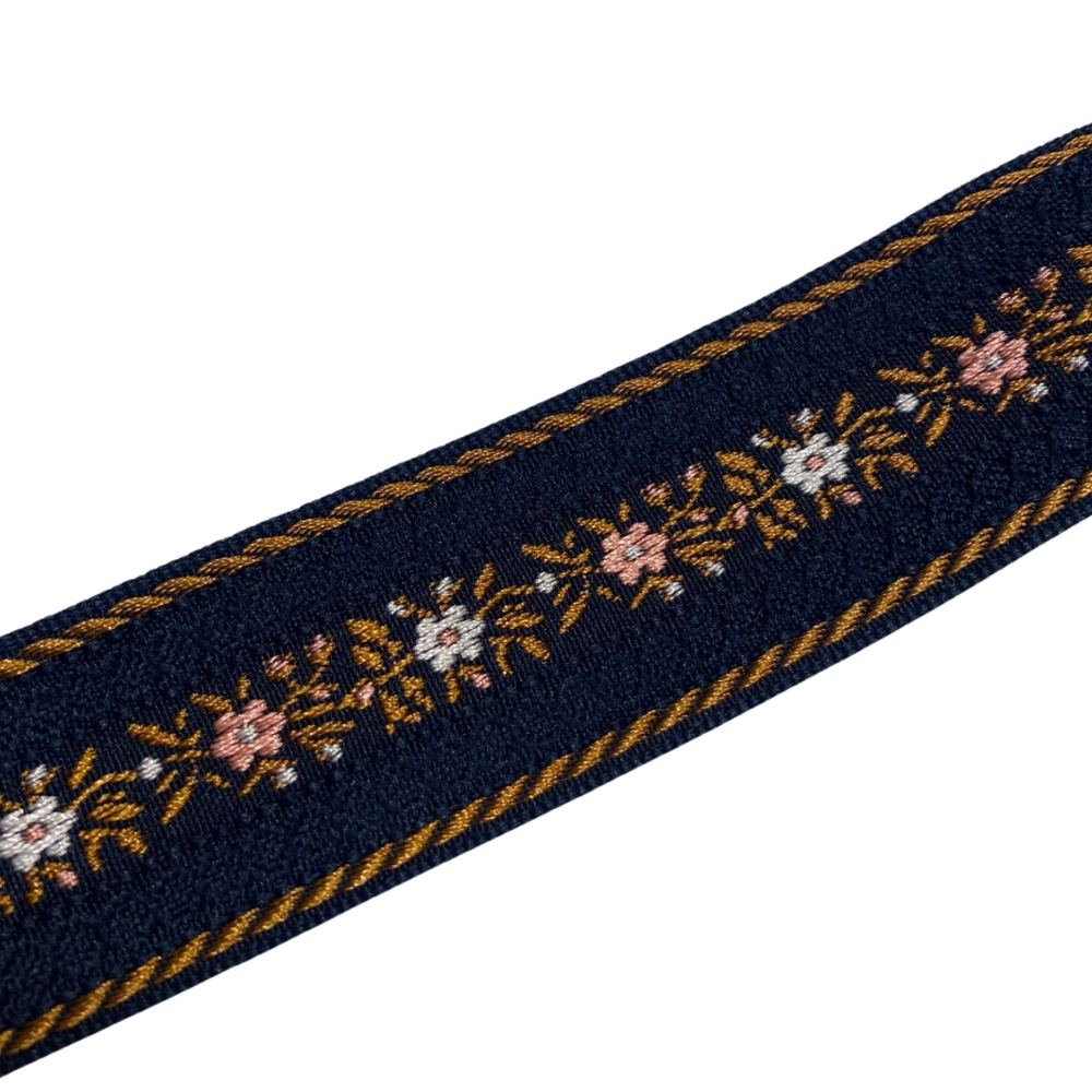 Jacquardbånd, Mørk blå 2.5cm