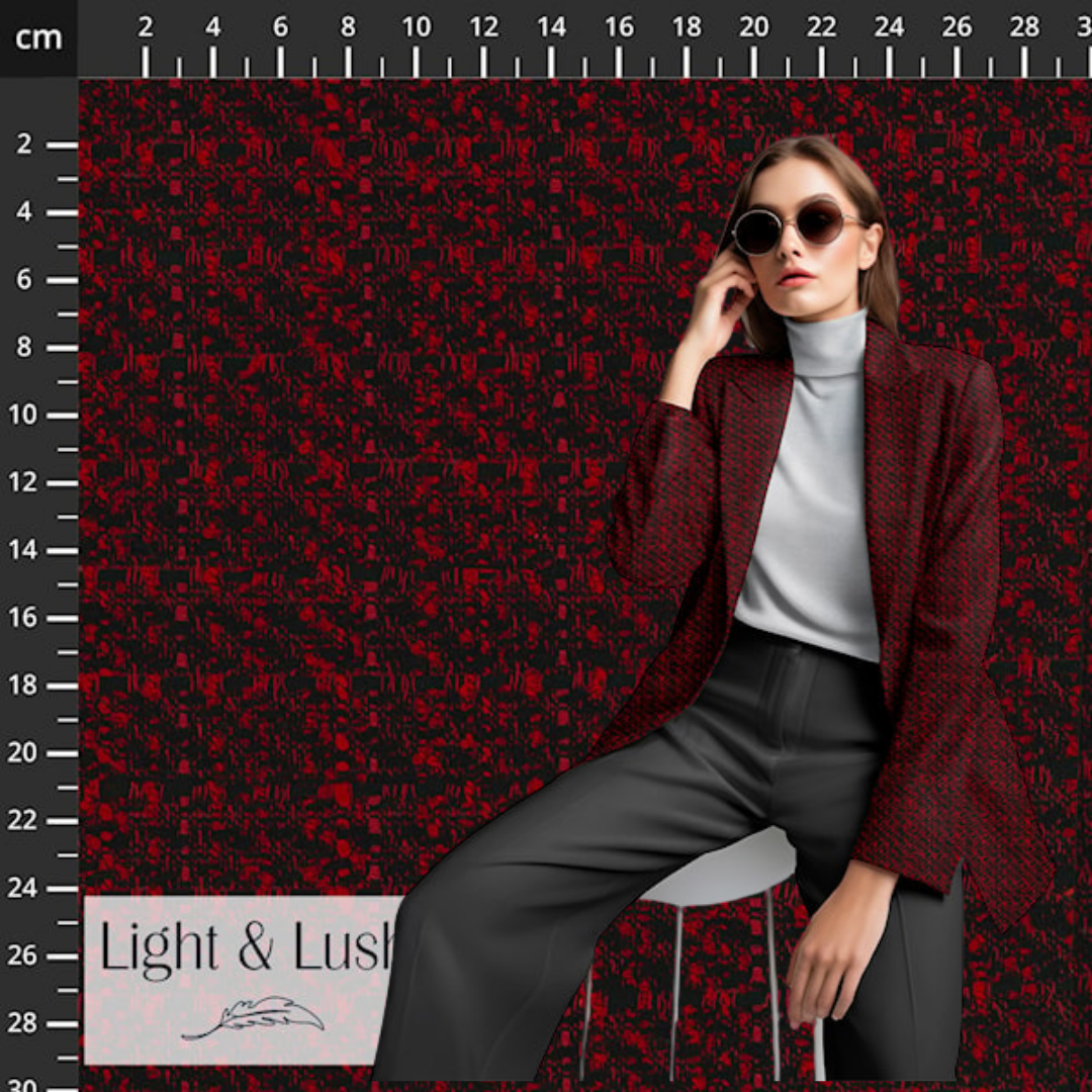 Jakkestoff - Jacquard Chanel look Rød