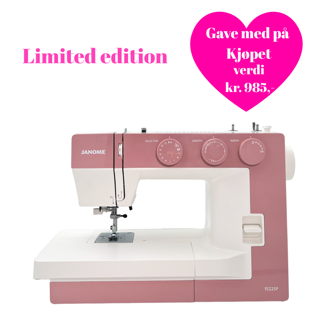 Kampanje! Janome Modell 1522 Lys Rosa (Limited edition) + Bonus pakke
