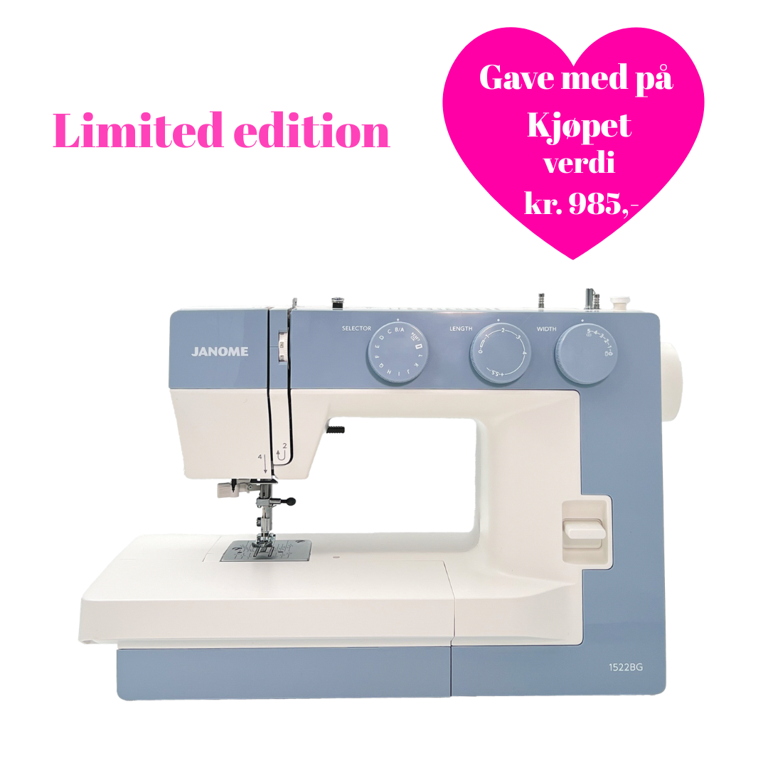 Kampanje! Janome Modell 1522 Lys Blå (limited edition)+ Bonus pakke