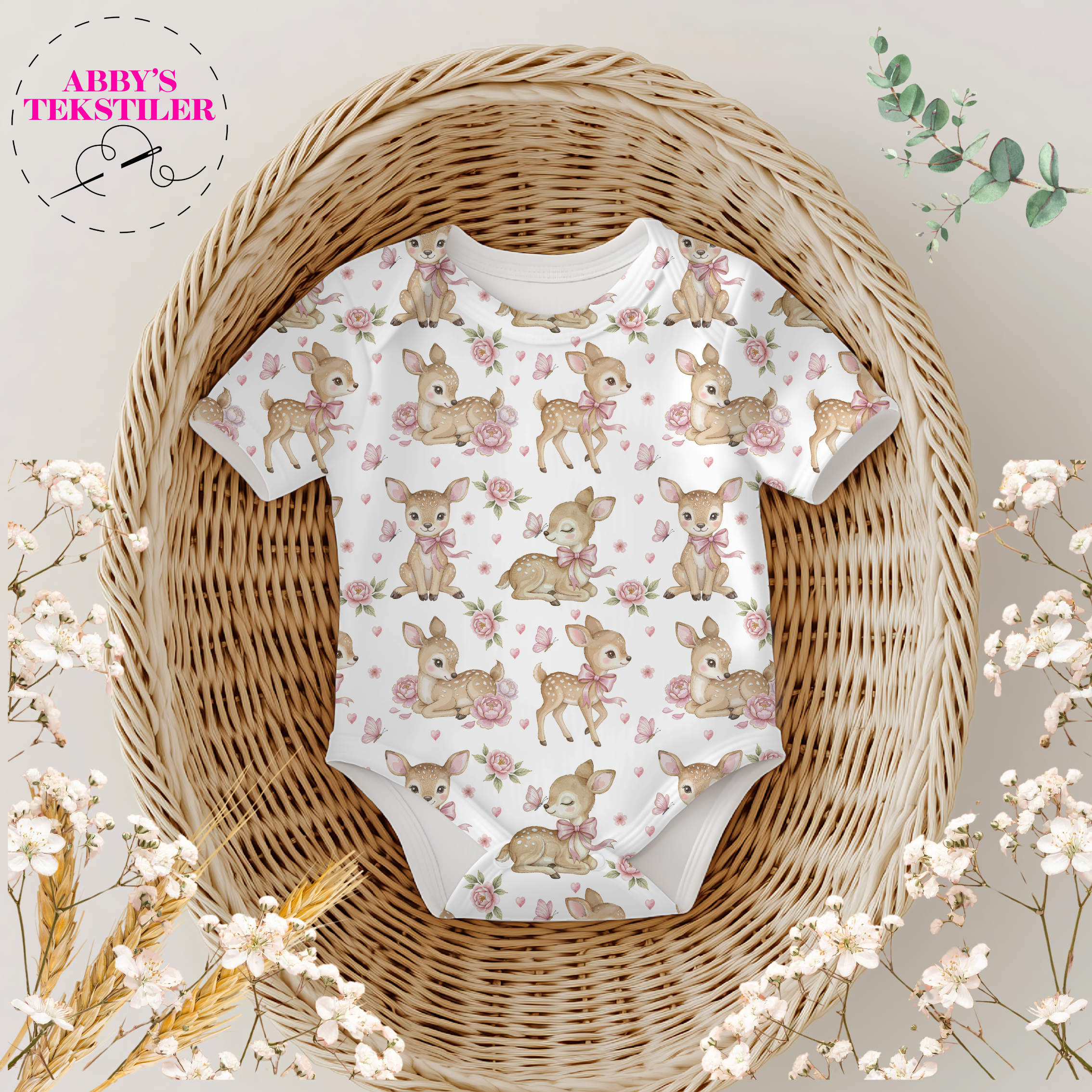 *Forhåndsbestilling* Jersey - Bambi med blomster