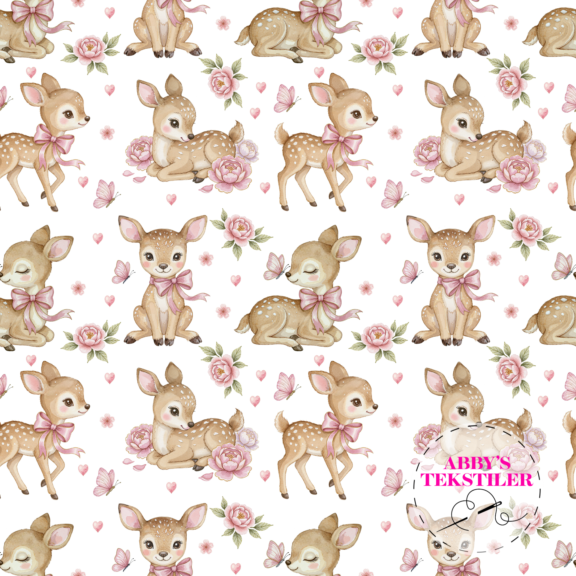 *Forhåndsbestilling* Jersey - Bambi med blomster