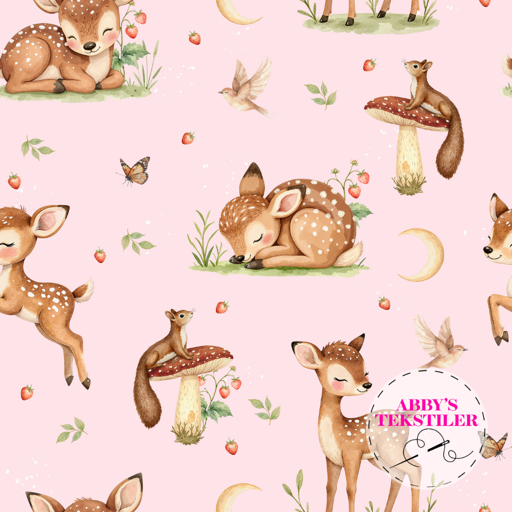 Jersey - Bambi og sommerfugler rosa