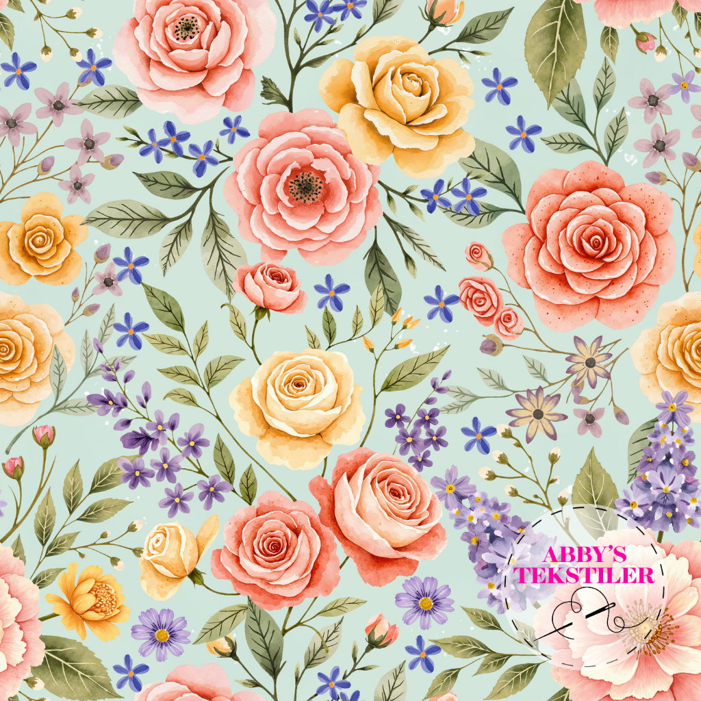 *Forhåndsbestilling* Jersey - Blossom blomst mint