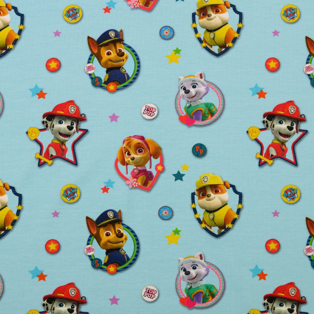 Jersey - Paw Patrol  og stjerner lys blå