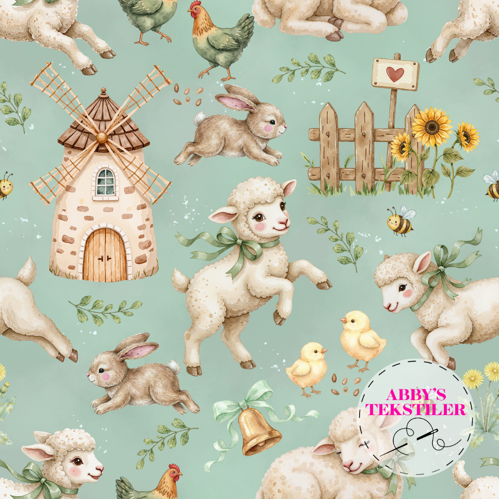 Jersey - Sau og kanin Mint