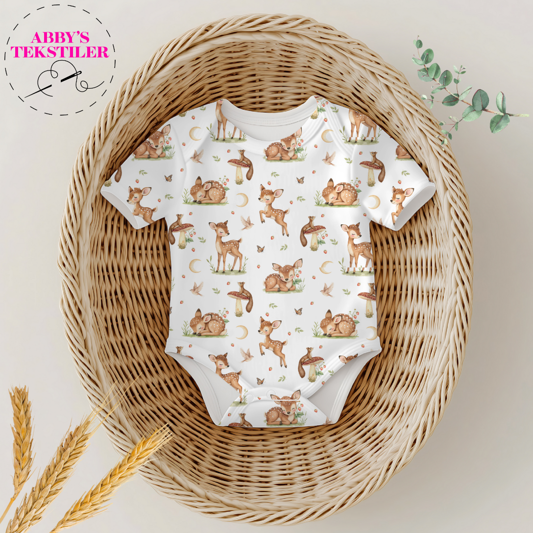 Jersey - Bambi og sommerfugler hvit