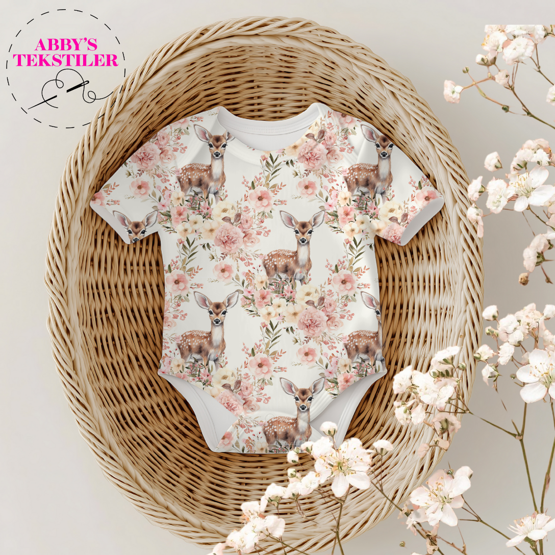 Jersey - Hjort og Blomster offwhite