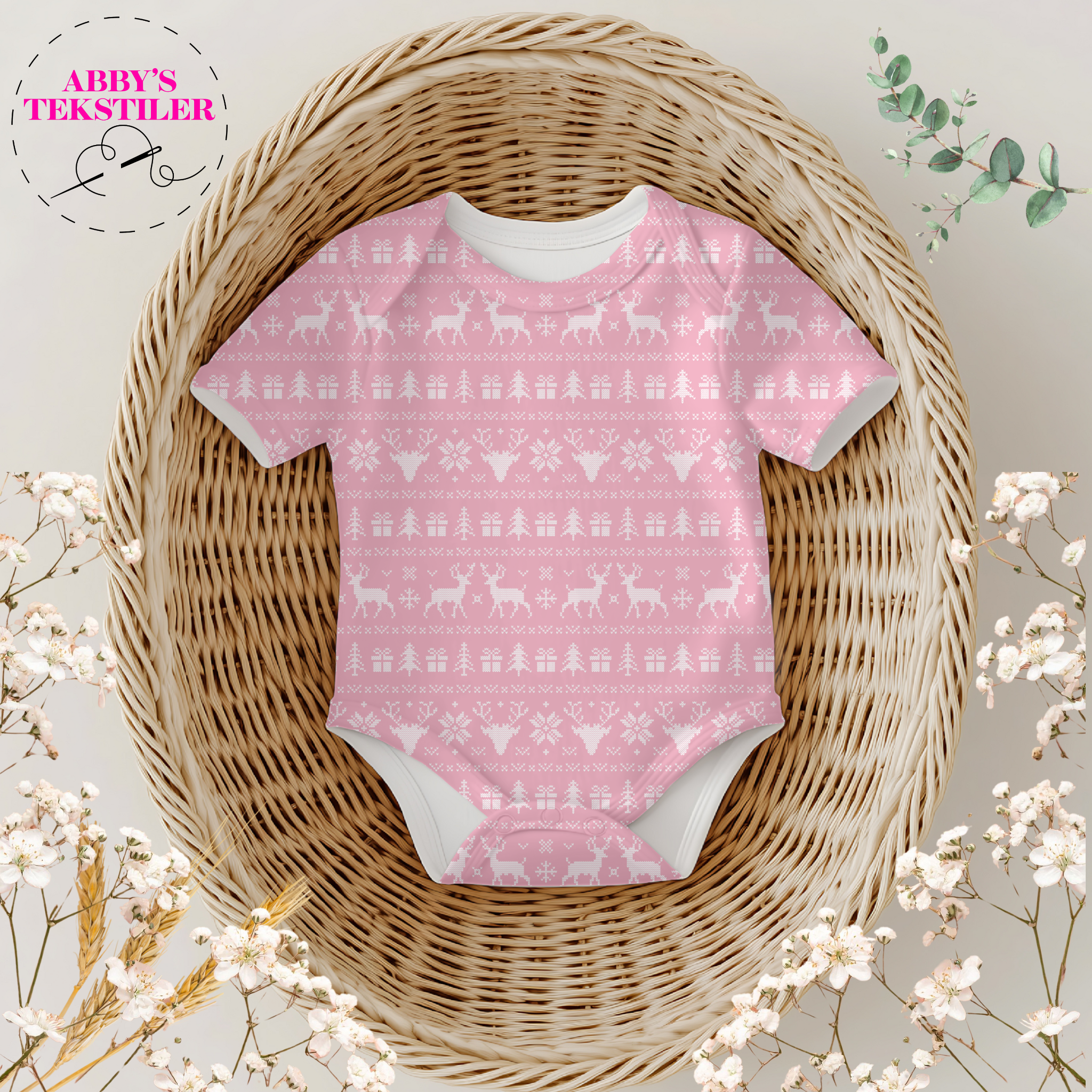 *Forhåndsbestilling* Jersey -  Jule motiv rosa