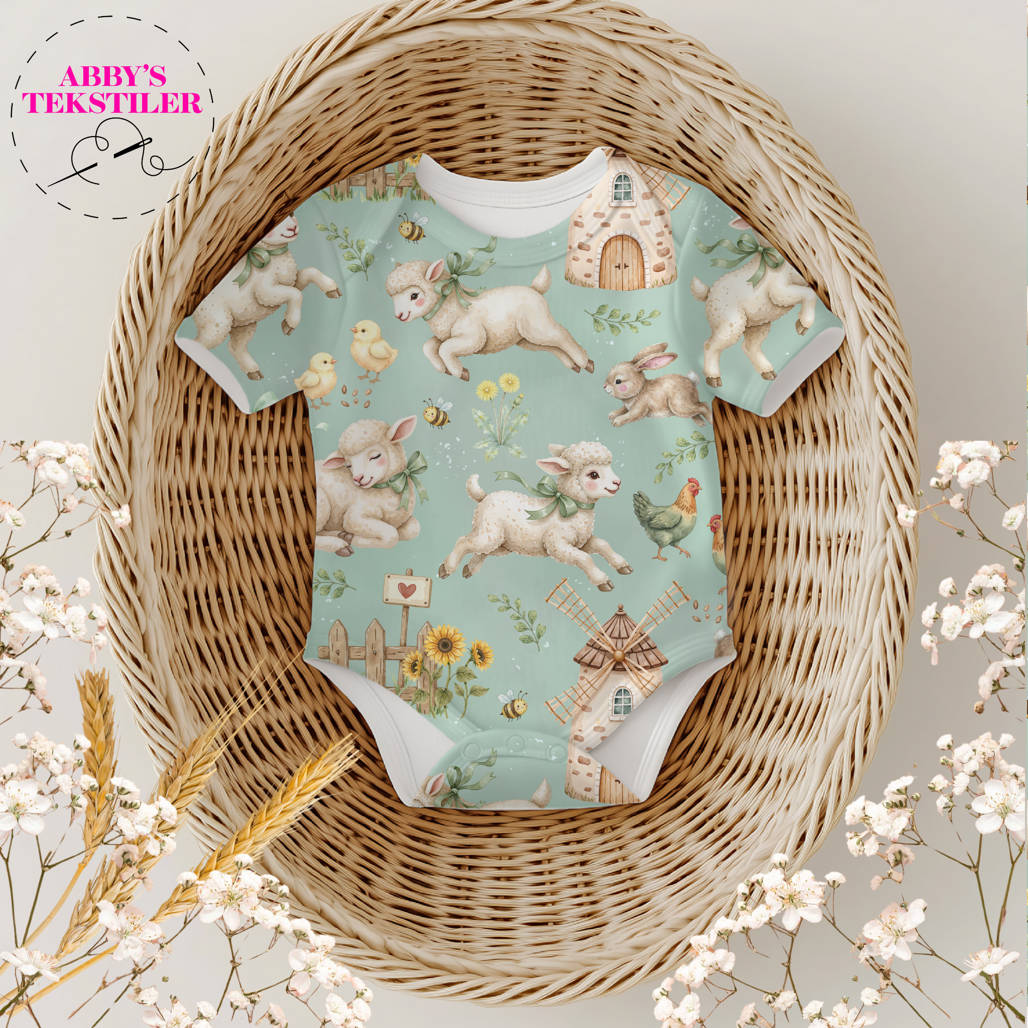 *Forhåndsbestilling* Jersey - Sau og kanin Mint