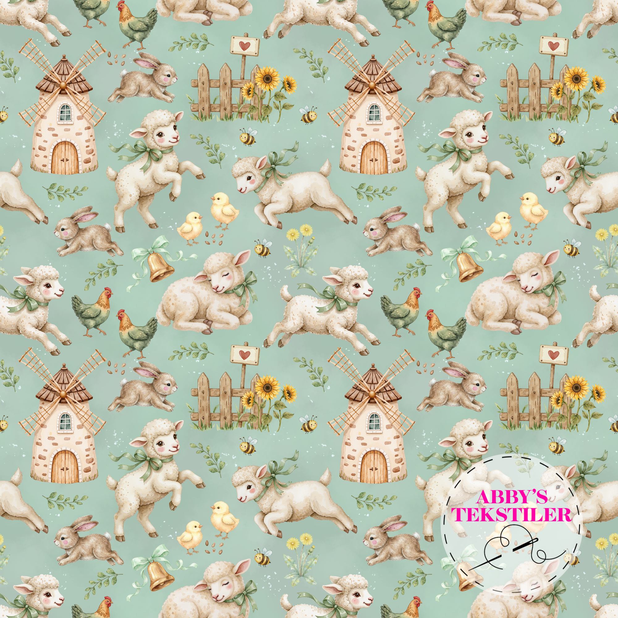 *Forhåndsbestilling* Jersey - Sau og kanin Mint