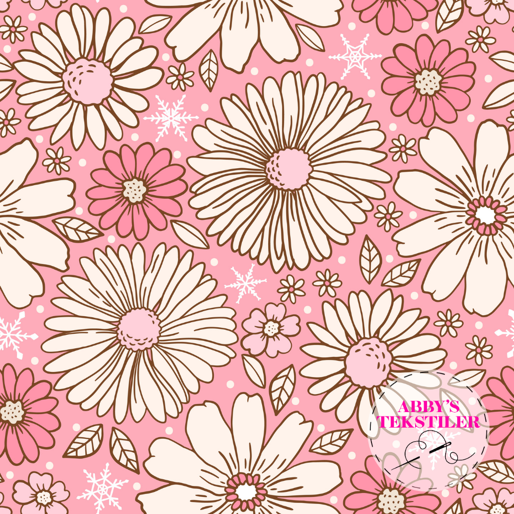 Jersey - jul retro blomster rosa