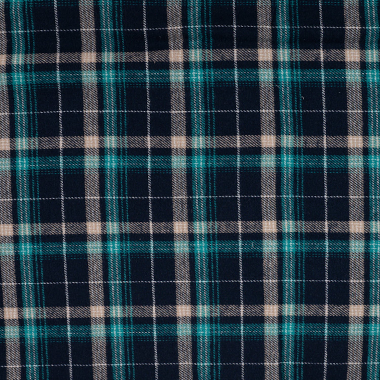 Yarn Dyed Flanell- Ruter, Grønn petrol