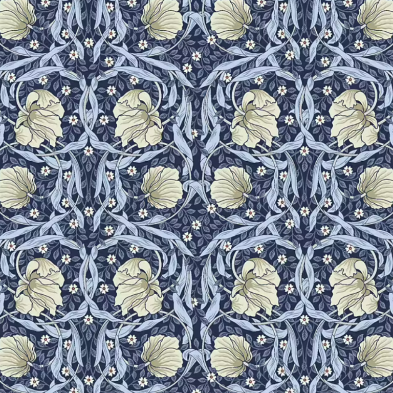 Kanvas - William Morris, blomster blue