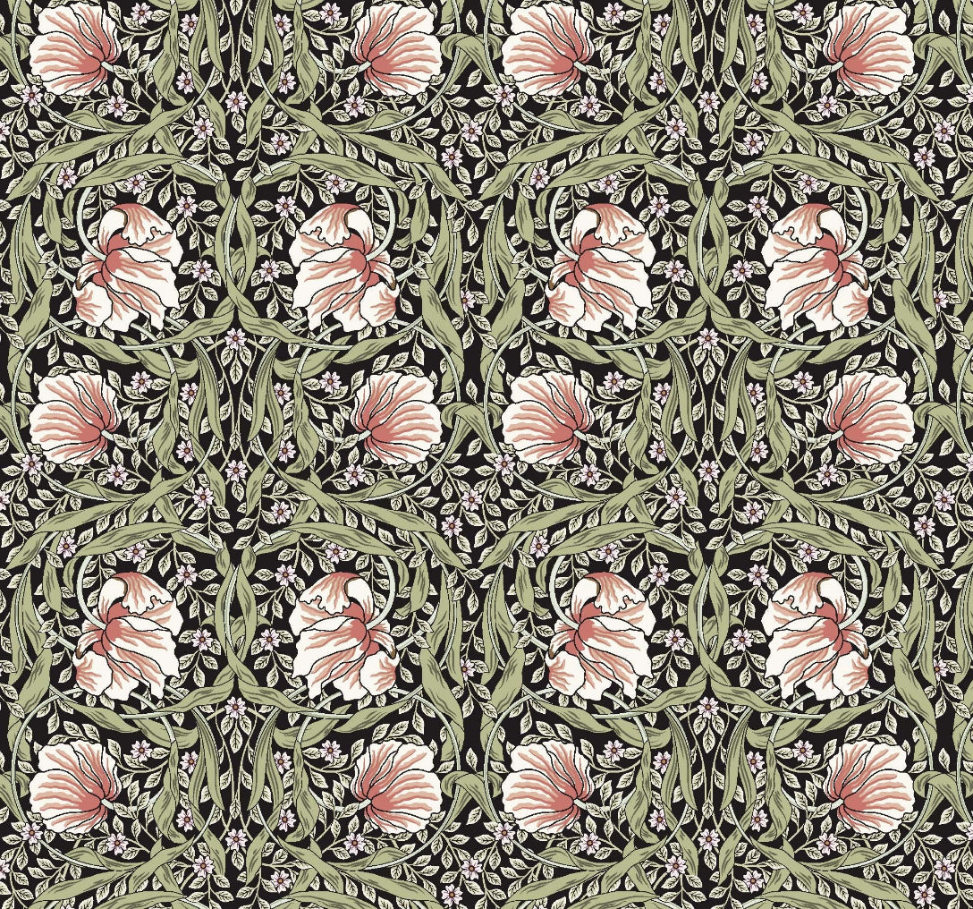 Kanvas - William Morris, blomster grønn