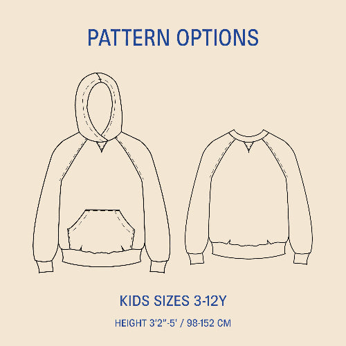 Wardrobe by Me - Hoodie Sweater Raglan Hettegenser, Barn Papirmønster