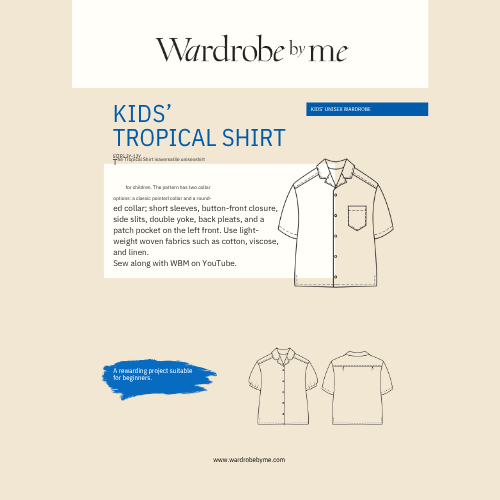 Wardrobe by Me - Tropical Shirt Skjorte, Barn Papirmønster