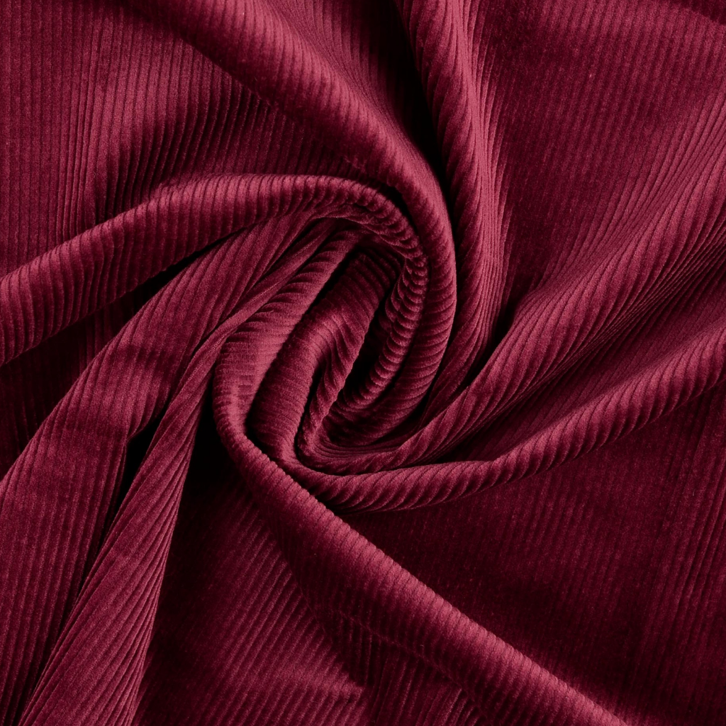 Kordfløyel med stretch - 4.5W, Burgunder