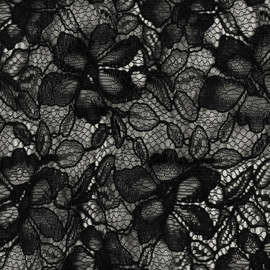 Lace blonde 2 side - Blomster - Svart