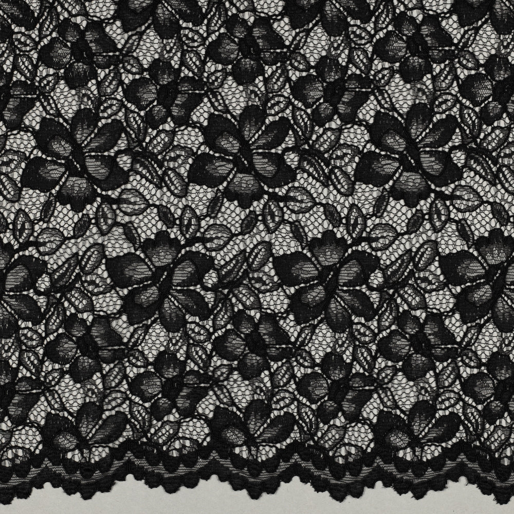 Lace blonde 2 side - Blomster - Svart