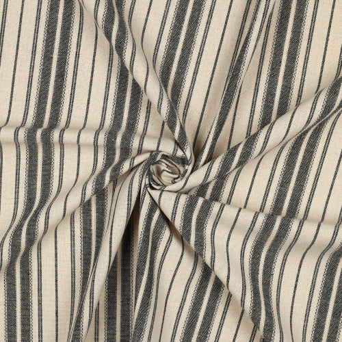 Linen viskose med Striper natur og svart