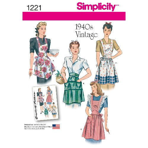 SIMPLICITY - 1221-A Dame vintage forklær