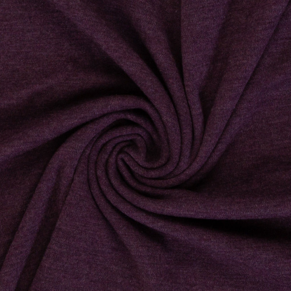 Merinoull jersey - Melert aubergine