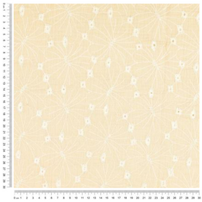 Musselin - Broderi Stor Blomster - Beige